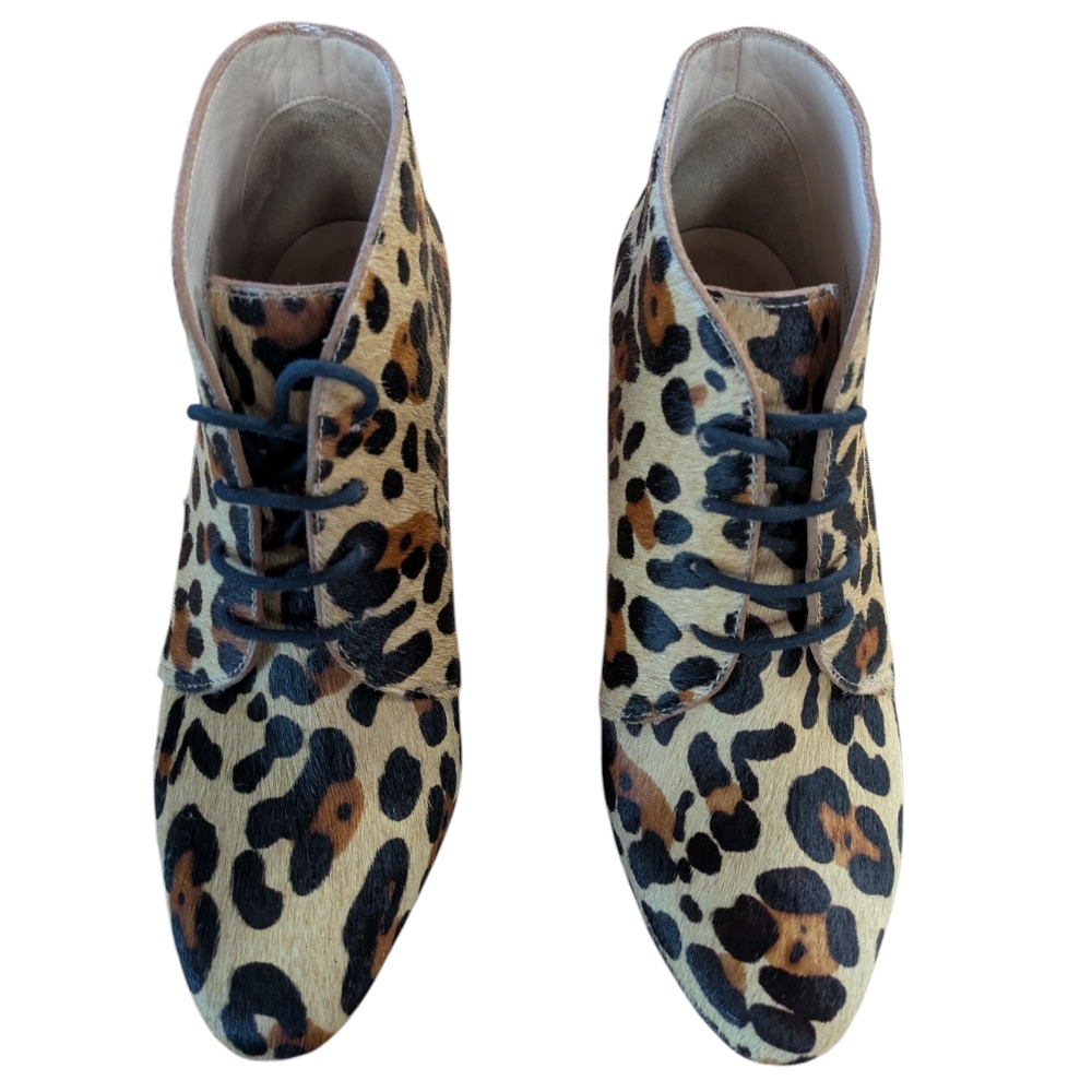 Kate Spade Leopard Print Calf Fur Ankle Bootie Size 6.5 - Picture 8 of 13